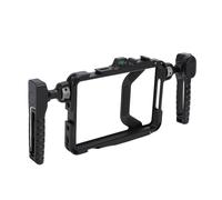 Cuifati Supporto per Telefono Girevole con Maniglie, Gabbia Ergonomica in Lega di Alluminio Design Staccabile, Porta per Slitta Fredda Fori per Viti da 1/4 3/8 Pollici, Supporto Regolabile per Video
