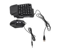 Cuifati Tastiera da Gioco RGB e Adattatore per Mouse, Kit Combo 4 in 1 con | Tastiera con una sola mano, mouse da gioco, convertitore mouse, supporto per telefono regolabile, ricarica rapida, nessuna