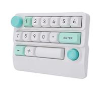 Cuifati Tastierino Numerico Meccanico RGB Wireless, Tastiera a 15 Tasti Programmabile con Macro Sostituibili a Caldo con Controllo Tramite Manopola Joystick Tastierino Numerico, per PC (Bianco Verde)