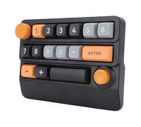 Cuifati Tastierino Numerico Meccanico RGB Wireless, Tastiera a 15 Tasti Programmabile con Macro Sostituibili a Caldo con Controllo Tramite Manopola Joystick Tastierino Numerico, per PC (Giallo Blu)