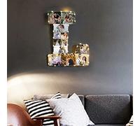 CUIGOI Personalizzato 1-15 foto collage luci I Love You foto luci notturne LED appeso a parete acrilico LED lampada cuore immagine lampada per coppia San Valentino,Luce immagine lettera A-Z