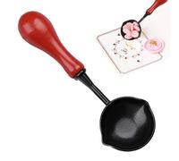 Cuillère Tampon - À Fondre Scellage Double Bec Verseur | Accessoire Fusion Avec Manche Bois, Idéale Pour Sceaux Lettres Enveloppes Artisanat, Bricolage Créatif, Décoration Mariage, Création DIY E