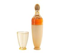 Cuillères en Silicone pour Bébé - Distributeur à Pression Pratique pour Voyage | Cuillère Silicone Alimentation Bébé Garçons Filles 4+ Ans | Repas Solide Purée Snack Portable Boîte