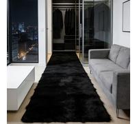 CUIMEI Tappeto Grande 380 x 485 cm, Shaggy Pelo Lungo, Antimacchia, Resistente Polyester, Anti Sfilo Multiuso, Lavabile in Lavatrice, Tappeto Salotto Moderno Peloso, Nero