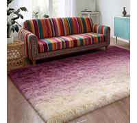 CUIMEI Tappeto Salotto Lavabile in Lavatrice 80 x 260 cm, Peloso Non Perde Peli, Tie-Dye, Facile Manutenzione, Monocromatico, Tappeto Camera da Letto per Soggiorno, Rosso