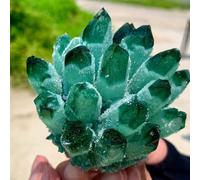 CUIQI Bellissimo Esemplare Minerale Patchwork Grezzo a grappolo di Cristal Fantasma Verde Regalo(350-400g)