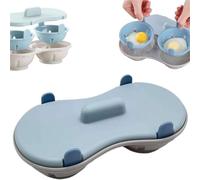 Cuiseur à œufs à l'eau, pour un petit-déjeuner sandwich facile à préparer, compatible avec le micro-ondes et le lave-vaisselle (blu)