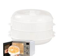 Cuiseur À Vapeur Pour Micro-Ondes - Récipient Empilable Avec Couvercle Pour Préparer Légumes Poissons Riz Aliments | Accessorio De Cuisine Maison Appartement Déjeuner Réchauffage Préparation Facile