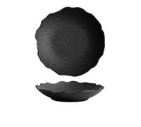 CUISGOR Piatti da Portata in Ceramica Piatti Particolarmente Belli, Piatti Piani Giapponesi for la Casa, Piatti Fondi, Piatti Fondi in Ceramica Leggera di Lusso Piatti da Pranzo(Black,M)