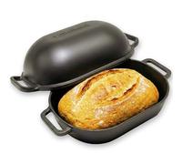 Cuisiland Grande padella per pane e pane in ghisa da 9QT | Resistente, pre-stagionata, perfetta per la cottura