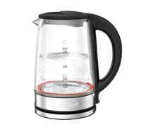 Cuisinart bollitore in vetro da 1,5 L con ebollizione rapida 3 kW, superficie fredda al tatto, senza BPA, beccuccio antigoccia, base girevole 360°, spegnimento automatico. con indicatore per una tazza