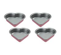 Cuisinart CMBM-4HRT1PK Set di 4 mini padelle a forma di cuore rosa