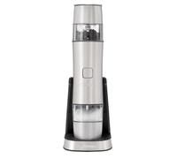 Cuisinart Set macinino elettrico per sale e pepe | Macinino per condimenti ricaricabile | Non sono necessarie batterie | Tappo di misurazione | Impostazioni di macinatura regolabili - Argento