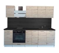 Cuisineandcie - Cucina completa ECO Noce bianco 240 cm - Set di 7 mobili, Contenitore Cucina completa attrezzata