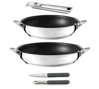 Cuisinox - Eclipse - Set cottura e posate - Stufe da 24/28 cm, pelapatate e coltello da ufficio - Manico rimovibile in acciaio inox - Rivestimento in ceramica - Adatto a tutti i piani cottura, inclusa
