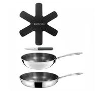 CUISINOX - Virtuo - Set per cucina e posate - Triplo fondo, rivestimento antiaderente - Compatibile con tutti i padelli inclusi l'induzione - Finitura satinata