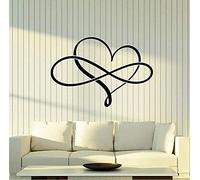 CUIXIAOQI Adesivo da parete rimovibile nero - Simbolo dell'amore eterno, adatto per camera da letto o soggiorno, esprimendo il tema dell'amore infinito, adesivi da parete in bianco e nero 42 x 61 cm