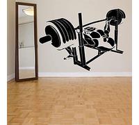 CUIXIAOQI Fitness - Adesivo da parete in vinile per palestra o palestra per esprimere forza e salute. Adesivo da parete bianco e nero 59X42Cm