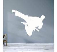 CUIXIAOQI Karate - Adesivo da Parete in Vinile, Adatto per la Palestra o l'aula di Arti Marziali, Che esprime Il Tema del Movimento e della Forza, Adesivo da Parete in Bianco e Nero 57X45Cm