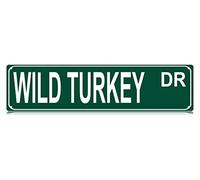 CUIYMXSC Wild Turkey Dr Slim Targa in metallo Street Chicken Eggs Ranch Farm divertente decorazione da parete per camera da letto fattoria casa bar garage uomo grotta arte regalo 10,2 cm x 40,6 cm