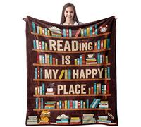 CUJUYO Coperta per amanti dei libri, idea regalo per bibliotecari, 152,4 x 127 cm, regalo per amanti della lettura, idee regalo letterarie, regalo per compleanno, Natale, laurea
