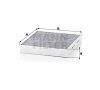 MANN-FILTER CUK 2559 Filtro aria cabina - Filtro Antipolline con Carbonio attivato - per Autovetture + veicoli commeriali