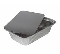 Cuki Expert - Vaschetta Alluminio con Coperchio rettangolare R63L - Vaschette alluminio 2 porzioni - 870cc - 50pz