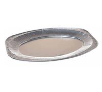 Cuki Expert - Vassoi Alluminio USA e Getta - Vassoio Alluminio per Alimenti Ovale Medio - 43cm - Adatto Sia per Il Forno Tradizionale Sia a microonde - 10pz