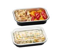 Cuki Professional - 154227267 - Contenitore alluminio stirato - c- coperchio R-PET - 2 porzioni - 22 x 15 x 4,4 cm - Cuki Professional - conf. 25 pezzi - 100745 - Conf. da 1 Pz. - 154227267
