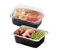 Cuki Professional - 154229567 - Contenitore alluminio stirato+coperchio in R-PET - 1 porzione - 17,8 x 13,6 x 4,5 cm - Cuki Professional - conf. 25 pezzi - 100747 - Conf. da 1 Pz. - 154229567