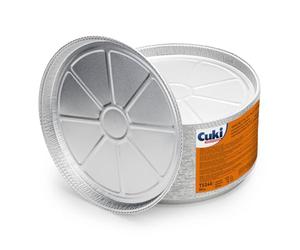 Cuki Professional Vaschette in Alluminio Tonde, ∅ 33 cm x h2 cm, 1 Confezione da 50 Pezzi