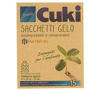 Cuki Sacchetti Gelo Biodegradabili E Compostabili In Mater-Bi - 23 X 32 Cm - 2,5 L - 60 g, 1 Confezione