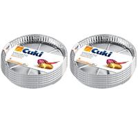 Cuki Vaschette Alluminio - Doppia Forza - per pizza - tonde [T77G] - 18 vaschette (Multipack) (Confezione da 2)