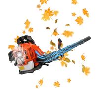 cukoekim Soffiatore per foglie a benzina, 52 cc, a gas, a 2 tempi, con potente forza del vento da 550 CFM, soffiatore a benzina, per la cura del prato, la pulizia delle strade (arancione chiaro)