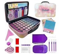 Cukol Cukol Diamond Painting Kit Completo Accessori, 60 Grande Slots Strumenti Attrezzi Contenitori Diamond Painting Art Pittura Diamante Tools Box con Penna Perline Pen Cera Pinzette Vassoi