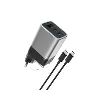 CUKTECH 6 Mini Caricatore USB C 65W GaN, 3 Porte Ricarica Rapida Cavo 1m | Compatibile con iPhone 18,MacBook Pro/Air, Samsung S26 Ultra, Xiaomi 17, iPhone 17 Pro Max, Spine Pieghevoli