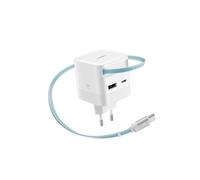 CUKTECH CP6 Caricatore USB C 65W GaN Ricarica Rapida con Cavo Retrattile Integrato (0,7 m), 3 Porte PD PPS, Alimentatore USB C per iPhone 17/16/15, Samsung S25, Xiaomi 17, MacBook, iPad Pro