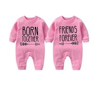 culbutomind 2 Tutine Per Neonati Gemelli Body Per Bambina Best Friend Born Together Bambino Neonato Divertenti Body Per Neonato Gemelli(pink 12m)