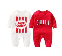 culbutomind 2 Tutine Per Neonati Gemelli Body Per Bambina Yummz Tomato Ketchup Bambino Neonato Divertenti Body Per Neonato Gemelli(pop L 9m)