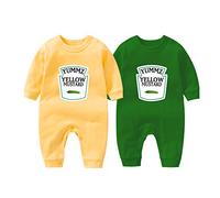 culbutomind 2 Tutine Per Neonati Gemelli Body Per Bambina Yummz Tomato Ketchup Bambino Neonato Divertenti Body Per Neonato Gemelli(GY L 3m)