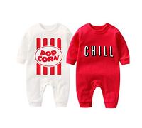 culbutomind 2 Tutine Per Neonati Gemelli Body Per Bambina Yummz Tomato Ketchup Bambino Neonato Divertenti Body Per Neonato Gemelli(pop L 6m)