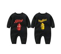 culbutomind 2 Tutine Per Neonati Gemelli Body Per Bambina Yummz Tomato Ketchup Bambino Neonato Divertenti Body Per Neonato Gemelli(black km 6m)