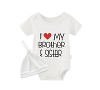 culbutomind Baby Twins Body I Love My Sister and Brother Toddler Casual Bambini Famiglia Vestiti Pagliaccetto, Bianco Hayi amore fratello sorella, 1 mese