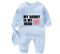 culbutomind Babysuit Outfit Set Bambino Ama Stampa Roccia Manica Lunga Abbigliamento Infantile Nuovo Nato Vestiti Del Bambino, Blue My Hero, 6-9 Mesi