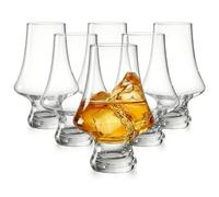 Culcenor Set di 6 bicchieri da whisky, da 200 ml, per whisky, cognac e brandy, a forma di tulipano per lo sviluppo degli aromi, lavabili in lavastoviglie, elegante idea regalo per intenditori