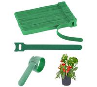 CULEB 100 Pezzi Nastro per Fascette per Piante,10 x 100 MM Legami Ghirlanda con Velcro,Stabile Resistente Alle Intemperie,Nastro Adesivo Riutilizzabile Piante,per Fissare Pianta di Supporto,Verde