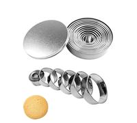CULEB 12 Pezzi Coppapasta Rotondo,Formine per Biscotti in Acciaio Inossidabile,C