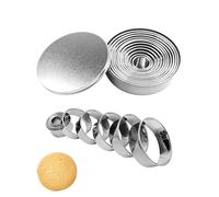 CULEB 12 Pezzi Coppapasta Rotondo,Formine per Biscotti in Acciaio Inossidabile,Coppapasta Tondi,Stampo per Biscotti Fondente con Scatola per Pasticceria Ciambelle Fudge Mousse Torta