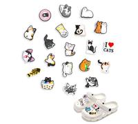 CULEB 20PCS Ciondoli per Scarpe,Accessori per Crocs per la Serie Summer Cat,Shoe Charm per Zoccoli,per Ragazzi,Regalo Di Festa Di Compleanno per Ragazze Ragazzi Donne