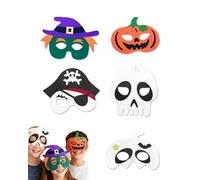 CULEB 5 PCS Maschera Feltro Halloween,Set di Maschere Bambini con Cordino Elastico,Zucca Fantasma Cappello-Strega Occhiali da Festa per Halloween Natale Feste per Bambini Feste in Maschera
